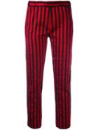 Ann Demeulemeester - Striped Trousers - Women - Silk/cotton/polyester/rayon - 40, Black, Silk/cotton/polyester/rayon
