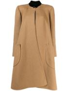 Valentino Pre-owned 1980's Wool Midi Coat - Brown
