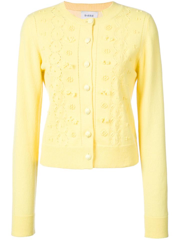 Barrie Embroidered Button Cardigan - Yellow & Orange