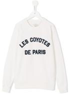 Les Coyotes De Paris Logo Print Sweatshirt, Girl's, Size: 10 Yrs, White
