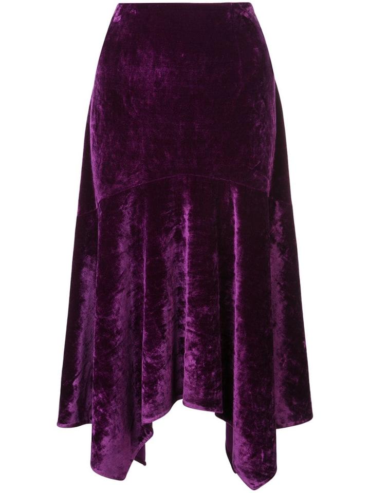 Josie Natori Stretch Velvet Skirt - Pink & Purple