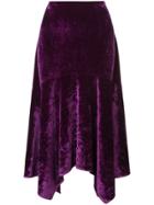 Josie Natori Stretch Velvet Skirt - Pink & Purple