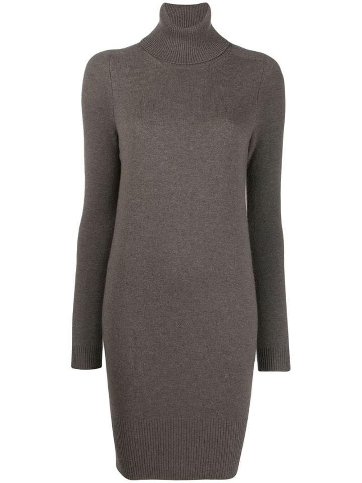 Gentry Portofino Cashmere Roll-neck Dress - Grey
