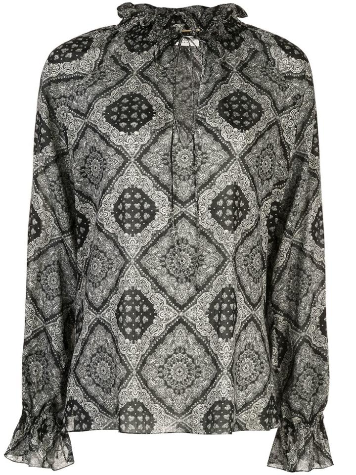 Saint Laurent Bandana Print Pirate Blouse - Black