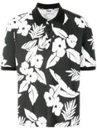 Msgm Floral Print Polo Shirt - Black