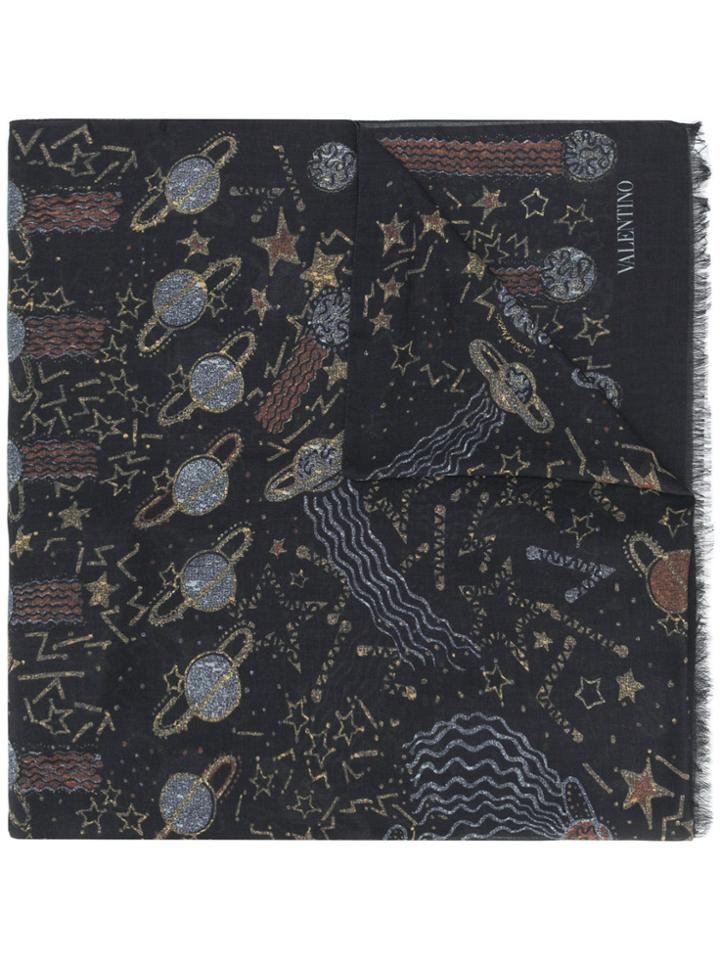 Valentino Printed Scarf - Blue