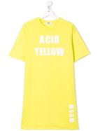 Msgm Kids Teen Acid Yellow T-shirt Dress