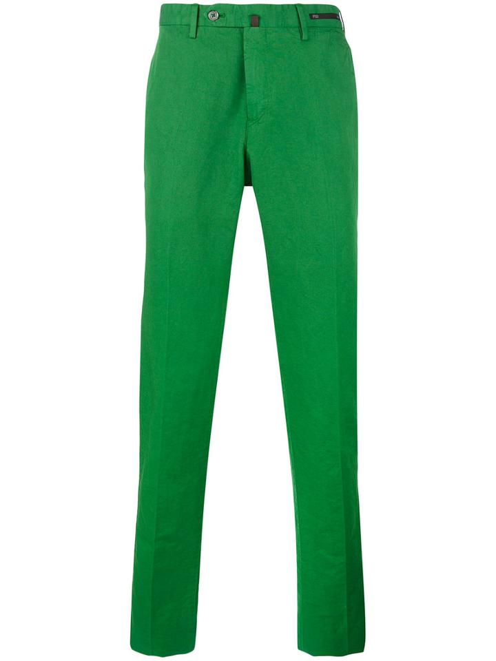 Pt01 - Slim-fit Trousers - Men - Cotton/linen/flax - 48, Green, Cotton/linen/flax