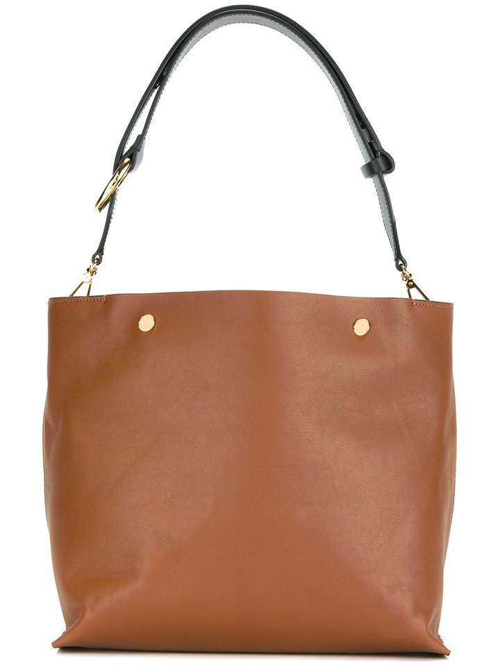 Marni Contrast Handle Shoulder Bag, Women's, Brown