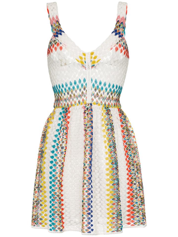 Missoni V-neck Knitted Zig-zag Mini Dress - Unavailable