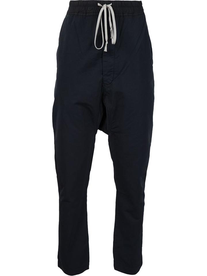 Rick Owens Drkshdw Drop Crotch Trousers, Men's, Size: M, Black, Nylon