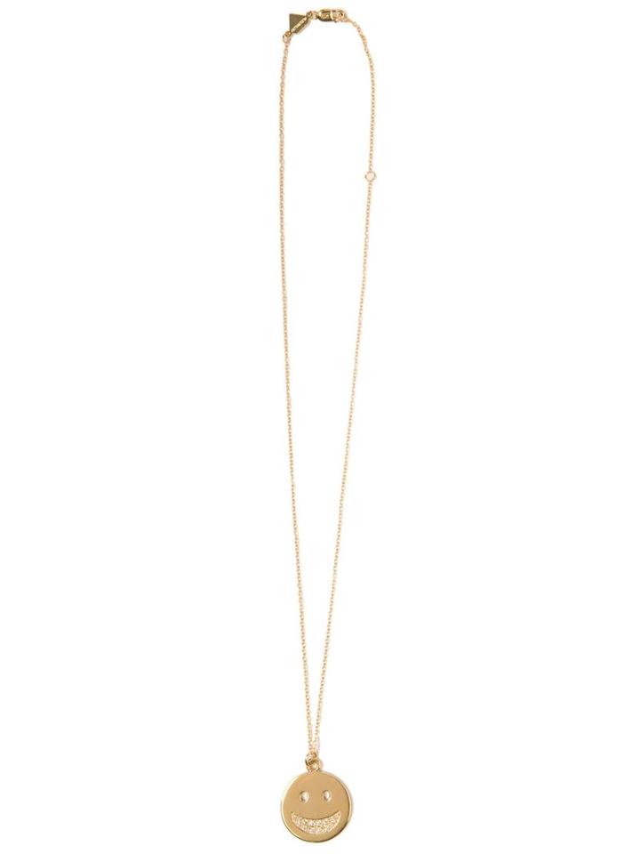 Alison Lou Diamond Smiley Face Pendant Necklace