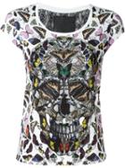 Philipp Plein Butterfly Skull T-shirt, Women's, Size: Small, Red, Cotton/polyamide