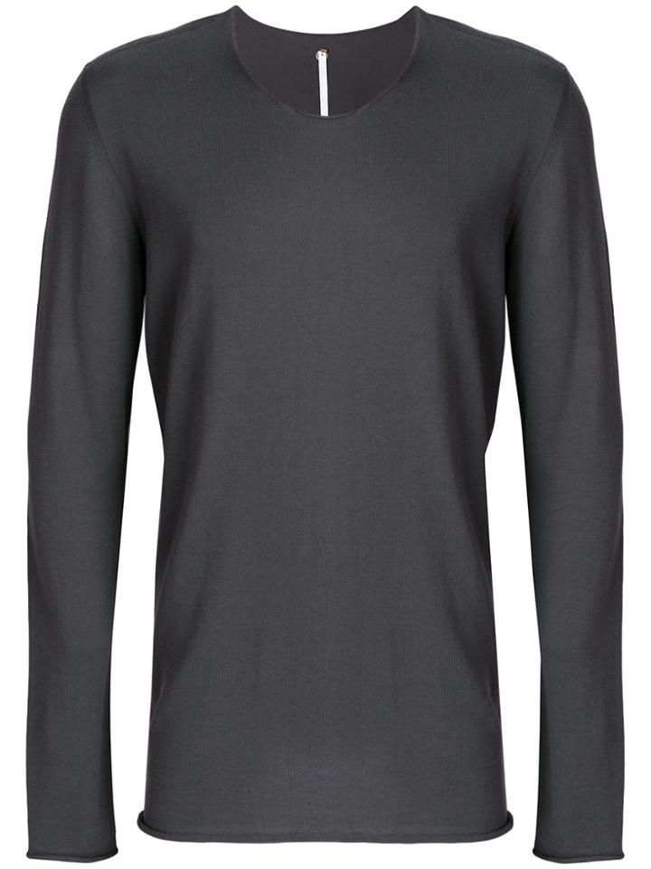 Label Under Construction Punched Long Sleeved T-shirt - Grey