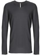 Label Under Construction Punched Long Sleeved T-shirt - Grey