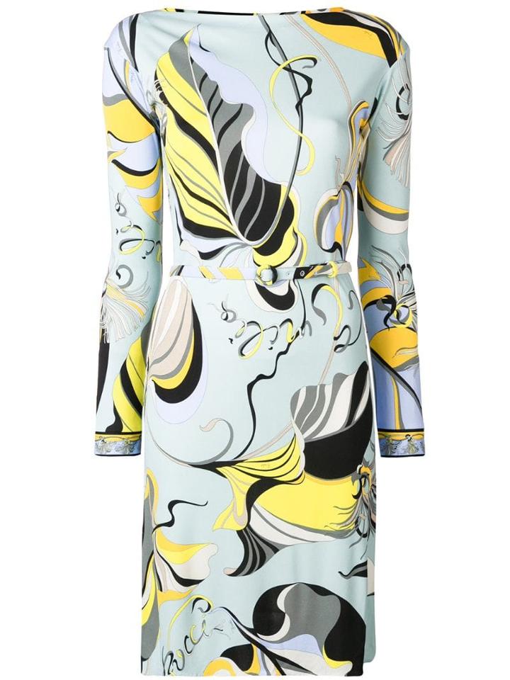 Emilio Pucci Frida Print Belted Dress - Blue