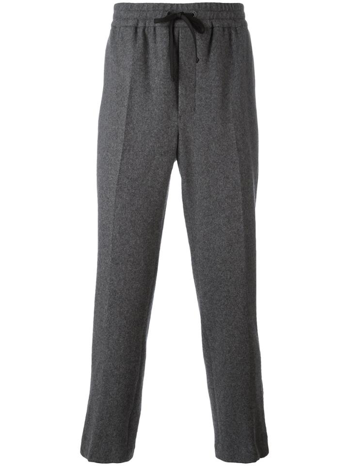 Ami Alexandre Mattiussi Elastic Waist Carrot Fit Trousers - Grey