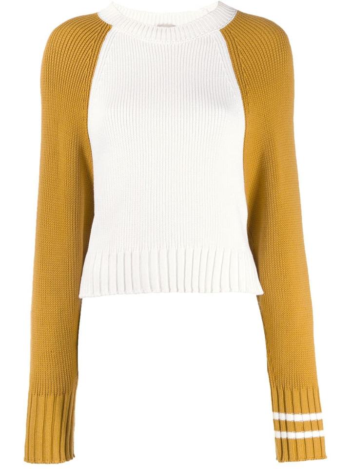 Mrz Two-tone Ribbed Knit Sweater - White