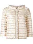 Herno Collarless Puffer Jacket, Women's, Size: 40, Nude/neutrals, Cotton/polyamide/goose Down