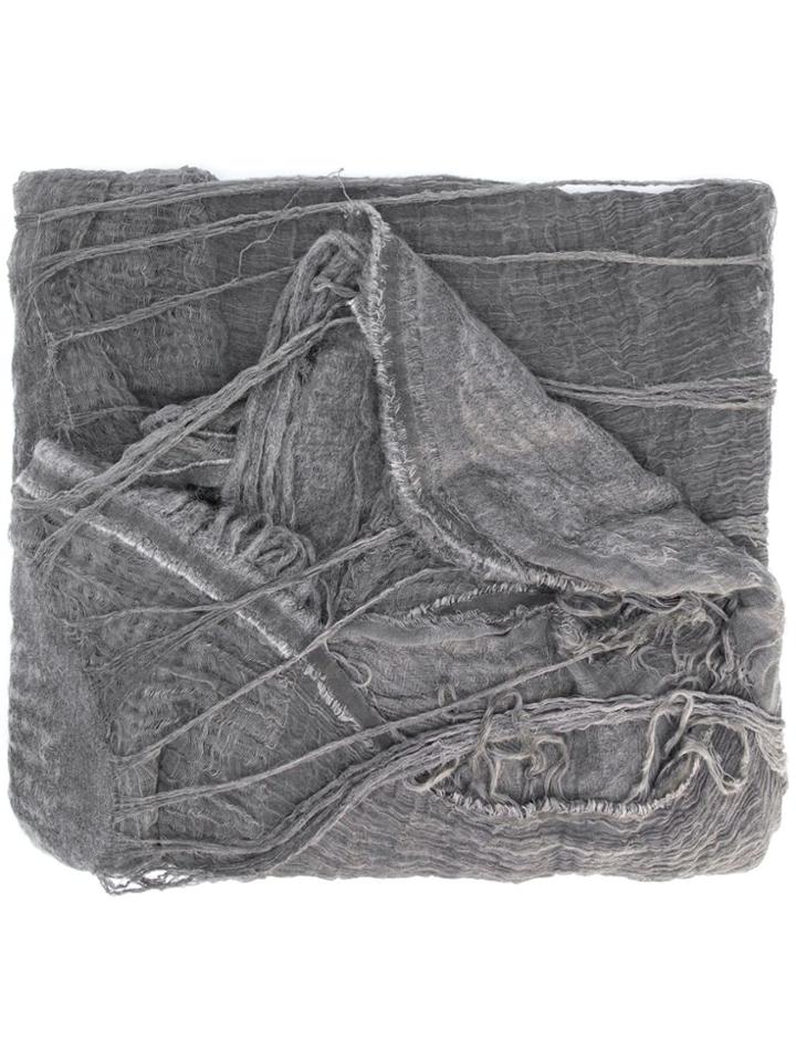 Forme D'expression Distressed Oversized Scarf - Grey