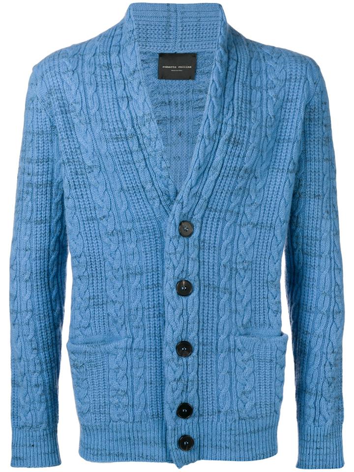 Roberto Collina Long-sleeve Knitted Cardigan - Blue