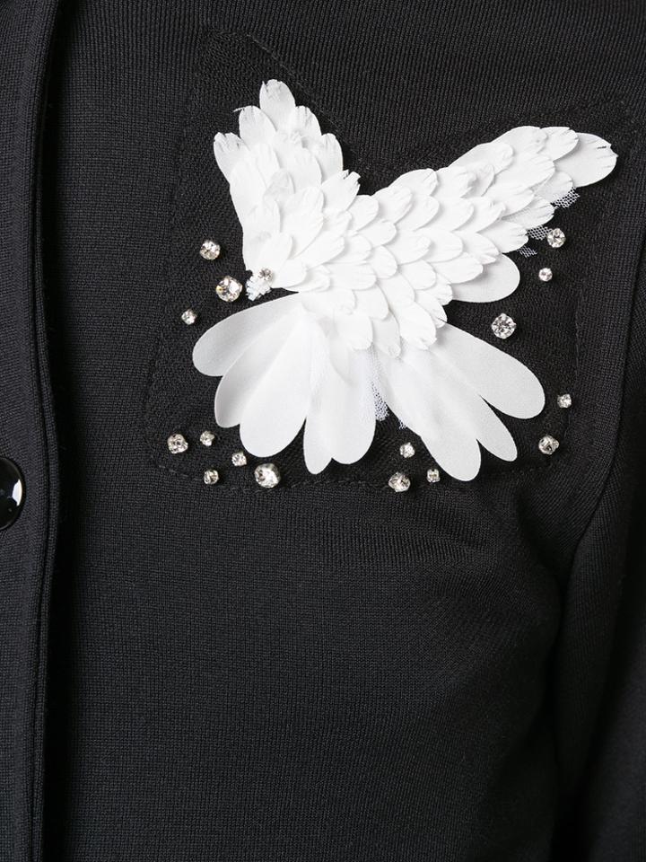 Red Valentino 3d Flower Detail Bomber Jacket - Black
