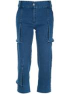 Giuliana Romanno - Cropped Denim (blue) Pants - Women - Cotton/spandex/elastane/lyocell - 40, Cotton/spandex/elastane/lyocell