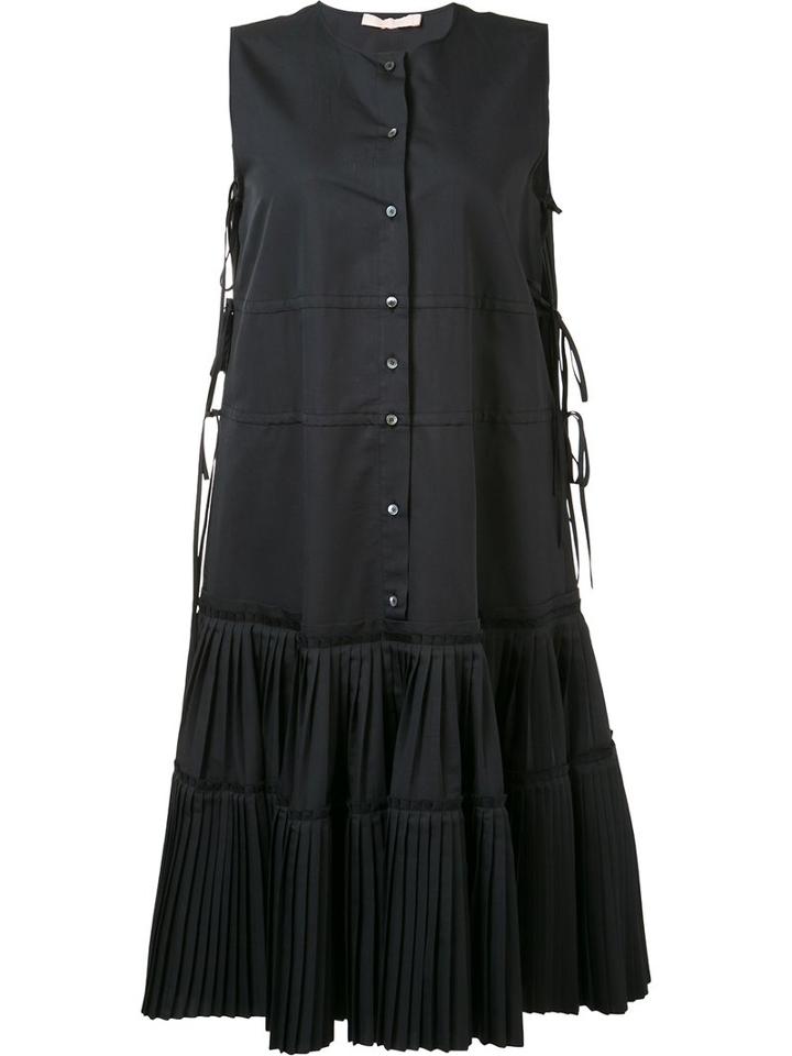 Brock Collection Flared Dress, Women's, Size: 4, Black, Cotton/silk