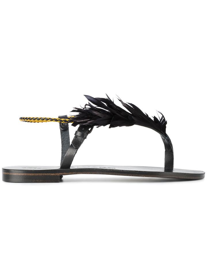 Álvaro Black Feather Andreina Sandals