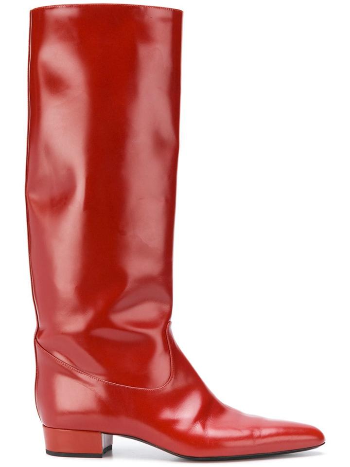 Nina Ricci Tall Pointed Boots - Red