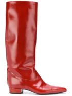 Nina Ricci Tall Pointed Boots - Red