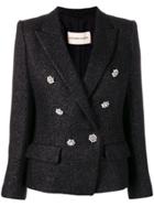 Alexandre Vauthier Shiny Tweed Blazer - Black