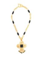 Chanel Pre-owned 1995 Cut-out Fringed Long Necklace - Gold