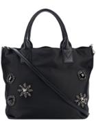 Pinko Brooch Embellished Tote Bag - Black