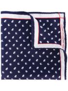 Fefè - Swan Print Pocket Square - Men - Silk - One Size, Blue, Silk
