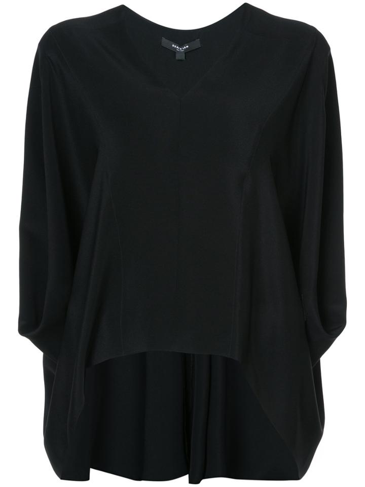 Derek Lam V-neck Cape Blouse - Black