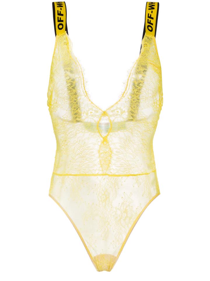 Off-white Lace Logo Strap Body - Yellow & Orange