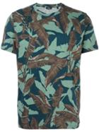 Diesel Feather Print T-shirt, Men's, Size: Large, Green, Cotton