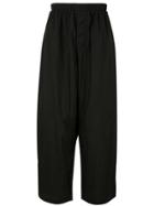 Joe Chia Drawstring Drop-crotch Trousers - Black