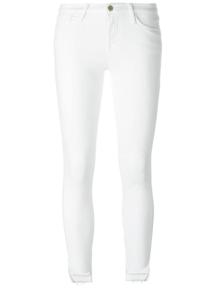 Frame Denim Super Skinny Cropped Jeans - White