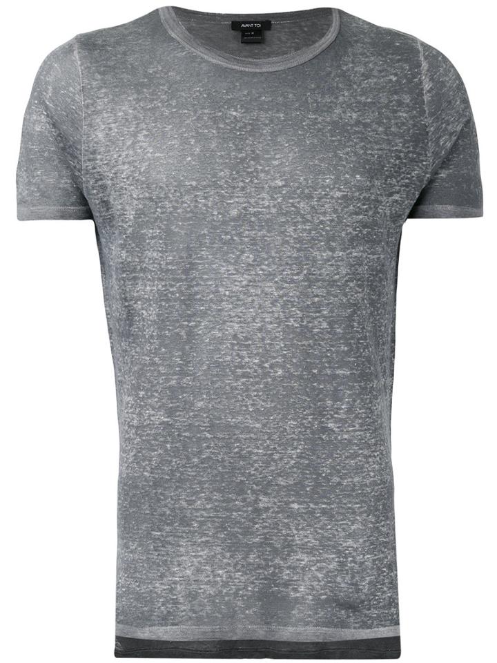 Avant Toi Plain T-shirt, Men's, Size: Medium, Grey, Linen/flax