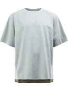 Juun.j Box Pleat T-shirt, Men's, Size: 44, Grey, Cotton