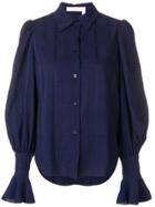 See By Chloé Flared Cuff Checked Blouse - Blue