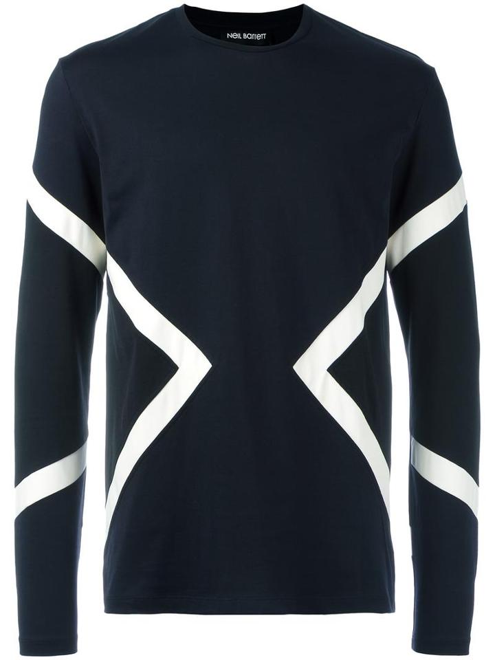 Neil Barrett Geometric Print Top, Men's, Size: Medium, Blue, Cotton