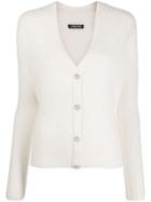 Max & Moi V-neck Fine Knit Cardigan - Neutrals