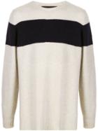 The Elder Statesman Striped Racing Cashmere Sweater - Neutrals