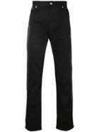 Alexander Mcqueen Side Stripe Embroidered Trousers - Black