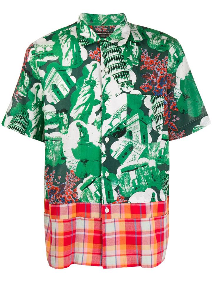 Comme Des Garçons Pre-owned 2001 Monuments Print Short-sleeved Shirt -