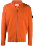 Stone Island Full Zip Knit Sweatshirt - Orange