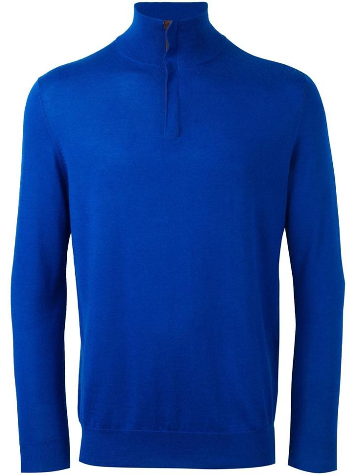 N.peal 'the Regent' Half-zip Sweater - Blue